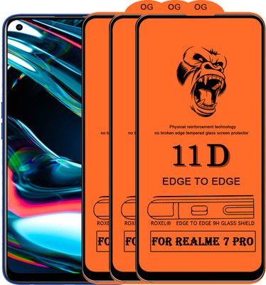 SoftTech Edge To Edge Tempered Glass for Realme 7 Pro(Pack of 2)