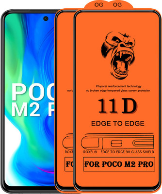 SoftTech Edge To Edge Tempered Glass for Poco M2 Pro(Pack of 2)