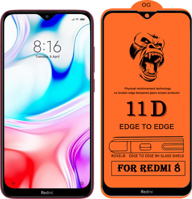11D Edge To Edge Tempered Glass for Redmi 8(Pack of 1)