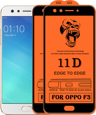 11D Edge To Edge Tempered Glass for Oppo F3(Pack of 2)