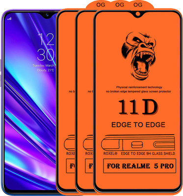 11D Edge To Edge Tempered Glass for Realme 5 Pro(Pack of 2)