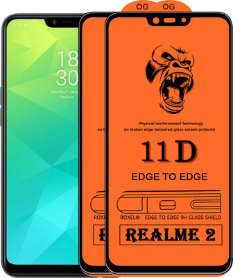 MaxR Edge To Edge Tempered Glass for Realme 2(Pack of 2)