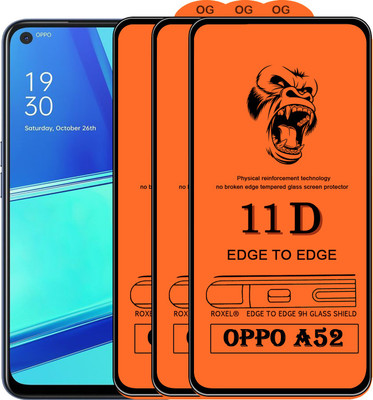 SoftTech Edge To Edge Tempered Glass for Oppo A52(Pack of 2)