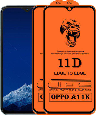 11D Edge To Edge Tempered Glass for Oppo A11K(Pack of 2)