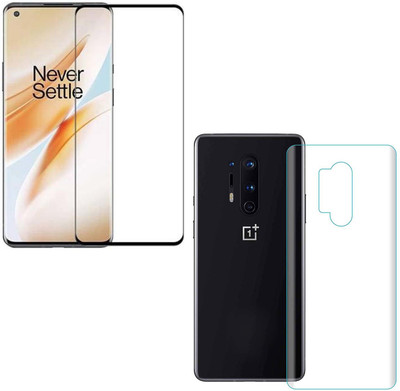 ISHANGEL Front and Back Screen Guard for oneplus 8 pro, Gorilla Hammer Proof, flexible fiber unbreakable Screen Protector, [Not a Tempered Glass](Pack of 2)