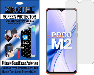 ZINGTEL Tempered Glass Guard for XIAOMI POCO M2 (Flexible, Unbreakable)(Pack of 1)