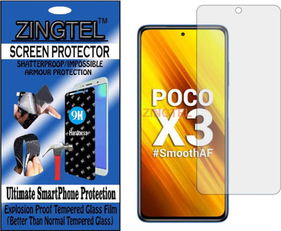 ZINGTEL Tempered Glass Guard for REDMI POCO X3 NFC (Flexible, Unbreakable)(Pack of 1)