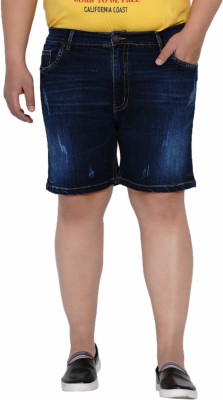 JOHN PRIDE Solid Men Blue Denim Shorts