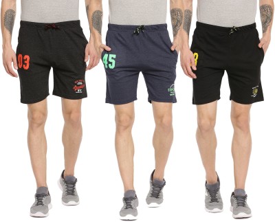 ARDEUR Solid Men Dark Grey, Dark Blue, Black Basic Shorts, Gym Shorts, Gym Shorts, Night Shorts