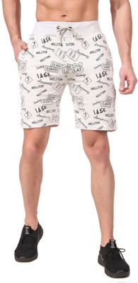 Plus91 Printed Men Grey Basic Shorts