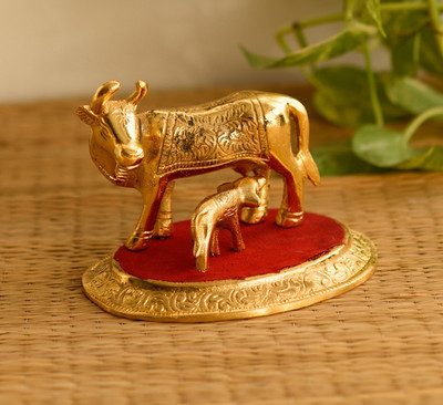 78% OFF on eCraftIndia Golden Cow with Calf statue Decorative Showpiece - 10.16 cm(Aluminium, Gold) 78% OFF on eCraftIndia Golden Cow with Calf statue Decorative Showpiece - 10.16 cm(Aluminium, Gold)