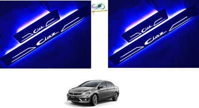 RAAS COLLECTION Amazing Blue LED with Black Base illuminated kicking plates/led door sill plates/led scuff plates/ led footsteps-(Set of 4 pc) Door Sill Plate