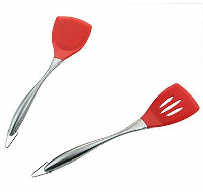 P-PLUS INTERNATIONAL Kitchen Spatula Set Multipurpose Solid and Slotted Spatulas - Nylon Utensils Non-Stick Spatula(Pack of 2)