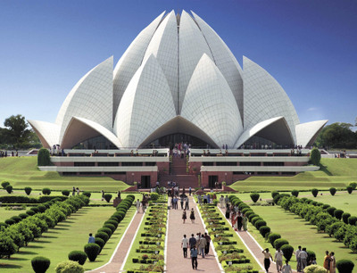 anshul internet point 45.72 cm LOTUS TEMPLE 2 Self Adhesive Sticker(Pack of 1)