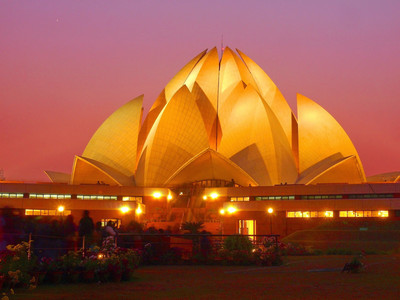 anshul internet point 45.72 cm LOTUS TEMPLE 6 Self Adhesive Sticker(Pack of 1)