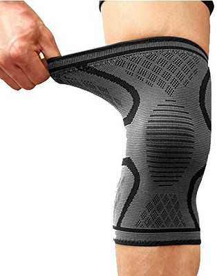 GymWar Knee Cap Pain Relief Compression Support Knee Support(Black, Grey)