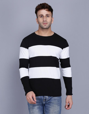 roadmarck Colorblock Men Round Neck Black T-Shirt