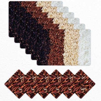 Matworks by Bathla Rectangular Pack of 6 Table Placemat(Multicolor, Polypropylene)