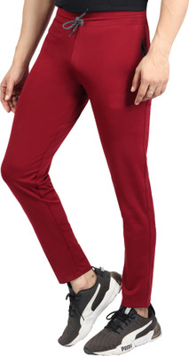Le Maroco Solid Men Red Track Pants