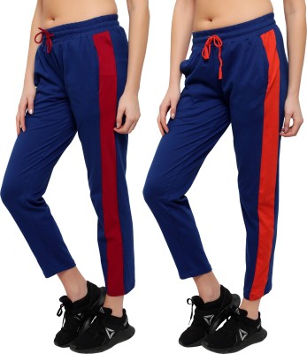 Eha Colorblock Women Blue Track Pants