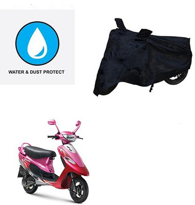 saanvi Two Wheeler Cover for TVS(Scooty Pep+, Black)