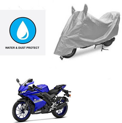 saanvi Two Wheeler Cover for Yamaha(R15 V3, Silver)