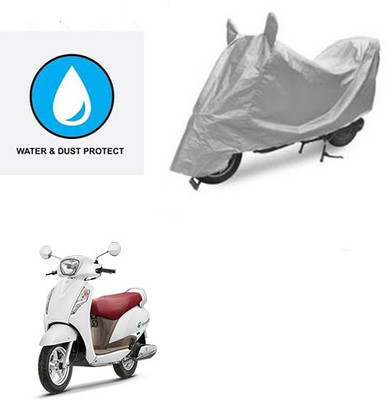 saanvi Two Wheeler Cover for Suzuki(Access, Silver)