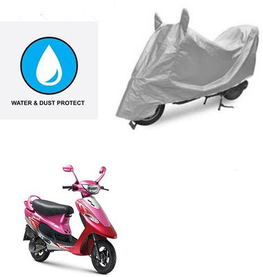 saanvi Two Wheeler Cover for TVS(Scooty Pep+, Silver)