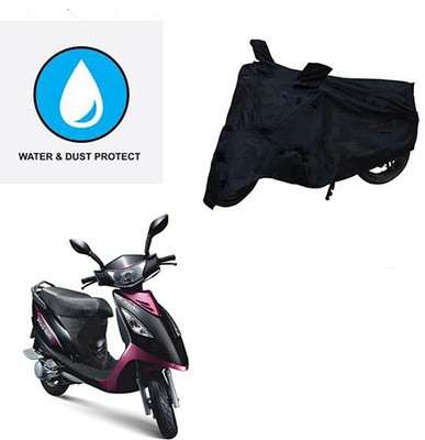 saanvi Two Wheeler Cover for TVS(Scooty Streak, Black)