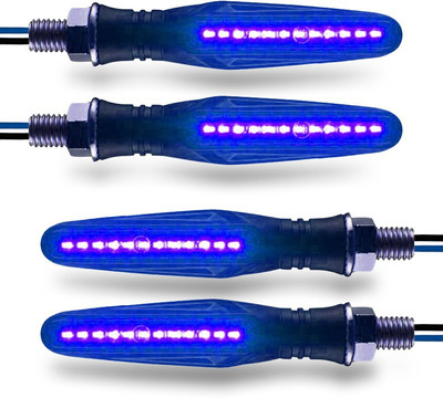 Autofledge Set of 4 Bike Front, Side, Rear SMD Blue LED Light Pack of 4 Indicator Turn Signal Light for Bike Brake Light Motorbike LED (12 V, 10 W)(3 Series, 4 Series, 5 Series, 6 Series, Pack of 4)