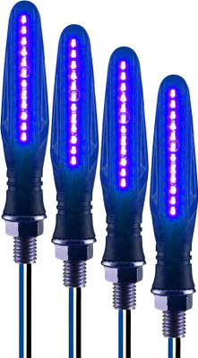 Autofledge Blue Bike's Front, Side, Rear SMD LED Light Pack of 4 Indicator Turn Signal Light for Bike Brake Light Motorbike LED (12 V, 10 W)(3 Series, 4 Series, 5 Series, 6 Series, Pack of 4)