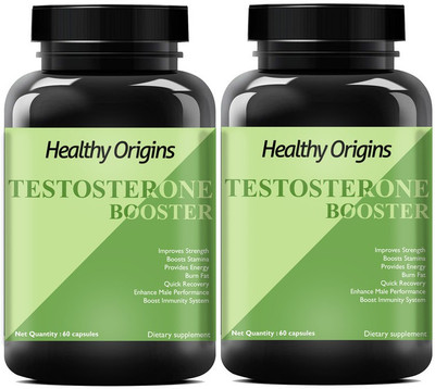 Healthy Origins Nutrition Testosterone Booster Capsules with Tribulus Terrestris Extract (Pack Of 2)(2 x 60 No)