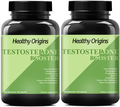 Healthy Origins Testosterone Booster Capsules with Tribulus Terrestris Extract (Pack Of 2) Ultra(2 x 60 No)
