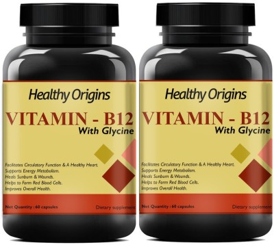 Healthy Origins B12 Complex Vitamins All B Vitamins B12, B1, B2, B3, B5, B6, B7, B9 (Pack Of 2)(2 x 60 No)