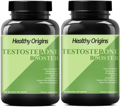 Healthy Origins Testosterone Booster Capsules with Tribulus Terrestris Extract (Pack Of 2) Pro(2 x 60 No)