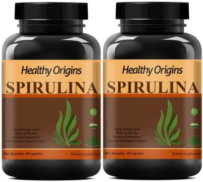 Healthy Origins Organic Spirulian Veg Capsules (Pack Of 2)(2 x 60 No)