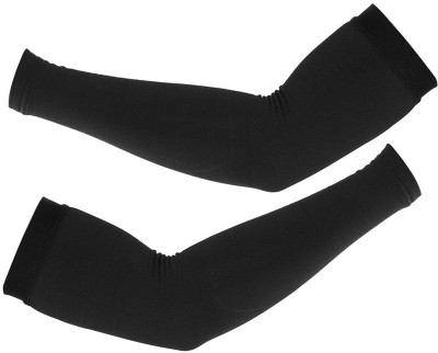 MUNTUN Cotton, Nylon Arm Sleeve For Men & Women(Free, Black)