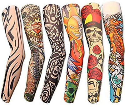 THE BEGED Cotton, Nylon Arm Sleeve For Men & Women With Tattoo(Free, Multicolor)