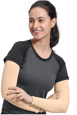 THE BEGED Cotton, Nylon Arm Sleeve For Men & Women(Free, Beige)