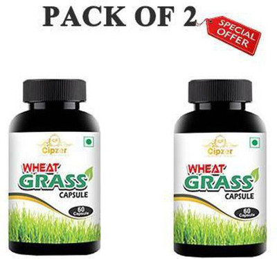 CIPZER WHEAT GRASS CAPSULE-Herbal Powerful Detoxifier & Metabolism Booster(Pack of 2, 60 Capsules)