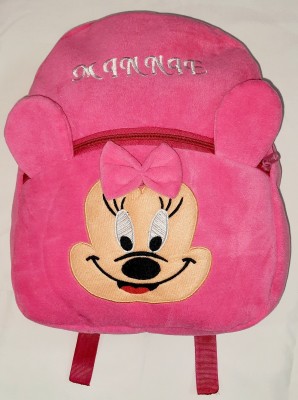 Pinakin Enterprises Kid's Velvet Nursery School/Picnic/Travelling Bag Minnie 10 L Backpack(Pink)