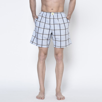 SLIP IN 2 Checkered Men Light Blue Boxer Shorts