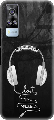 NDCOM Back Cover for Vivo Y31 2020 Lost In Music Quotes Printed(Multicolor, Hard Case, Pack of: 1)