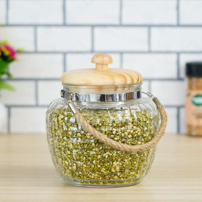 Femora Glass Grocery Container  - 1500 ml(Pack of 2, Clear)