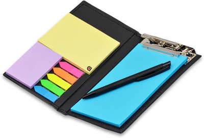 Flipkart SmartBuy Notepad Memo Holder Desk Organizer with sticky Notes Gift Set with Pen Pocket-size Memo Pad UN RULED 50 Pages(Ocean Blue)