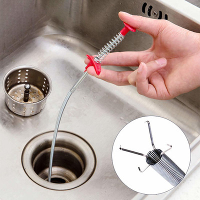 FITUP Machine Pipe Block Cleaner Hair Catching Drain Cleaner Wire Bathroom Block Pipe Cleaner Sink Dust Strainer Drainage Dredger Cleaning Tool Blockage Sink Cleaner Wire Extra Long Crystal Drain Opener(1 L)