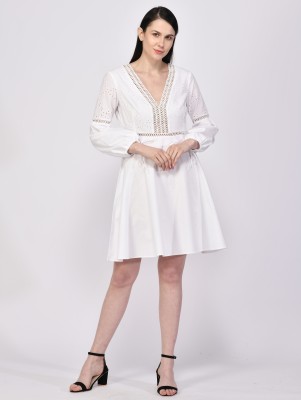 NUEVOSDAMAS Women A-line White Dress