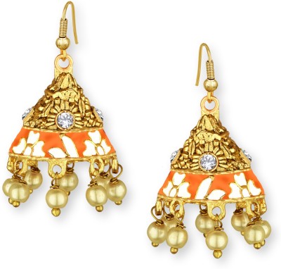 SPARGZ Gorgeous Enamel Gold Plated Jhumki Alloy Jhumki Earring