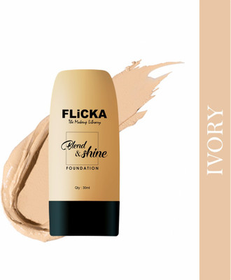 Flicka Blend & Shine Liquid Foundation For Face Makeup, 01 Ivory, 30ml Foundation(IVORY, 30 ml)