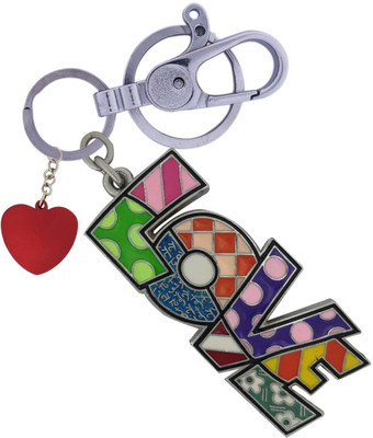 SHOKY LOOKS Multicolor Design Love for your Love with High Quality Push Button Locking Hook along with Colourful Pure Red Heart Key Chain